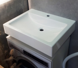 Раковина для ванной Fancy Marble Nicole 59,6х46,6 искусственный камень белый 3206101