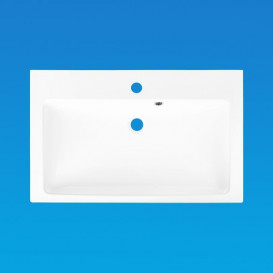 Раковина для ванної Fancy Marble Nicole 75х47 см штучний камінь білий матовий 3207103