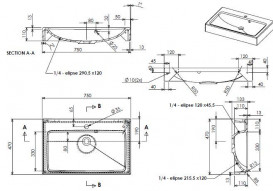 Раковина для ванной Fancy Marble Nicole 75х47 см искусственный камень белый матовый 3207103