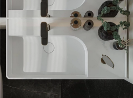 Раковина для ванной Fancy Marble Optimus 950 искусственный камень белый глянцевый 9909101