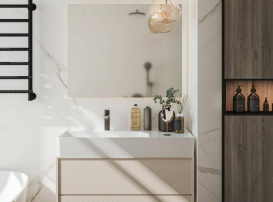 Раковина для ванной Fancy Marble Optimus 950 искусственный камень белый глянцевый 9909101