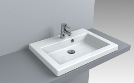 Раковина для ванної Fancy Marble Pauline 59,7х45,5 см штучний камінь білий матовий 2506103