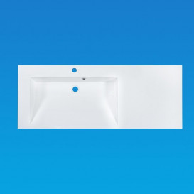 Раковина для ванної Fancy Marble Peggy 125х50 см ліва штучний камінь білий матовий 3613303