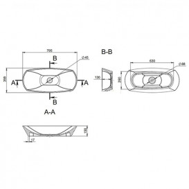 Раковина для ванної Fancy Marble Quant 79,5х39,5 см штучний камінь білий матовий 7606103