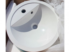 Раковина для ванної Fancy Marble Renata Ø43 см штучний камінь білий матовий 0804103