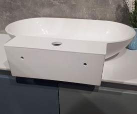 Раковина для ванної Fancy Marble Ruff 55х39 см штучний камінь білий 9406101