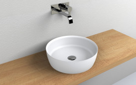 Раковина для ванної Fancy Marble Silvia Ø40 см штучний камінь білий матовий 9204103