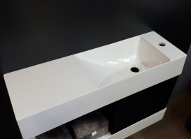 Раковина для ванной Fancy Marble Trill 80,9х25,7 см правая искусственный камень белый 8708401