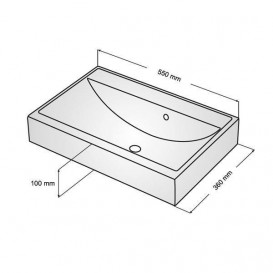 Раковина для ванної Fancy Marble UM-550 55х36 см штучний камінь білий матовий 1005103