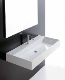 Раковина для ванной Galassia  Plus Design накладная с отверстием под смеситель с переливом белый 6100