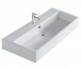 Раковина для ванной Galassia  Plus Design накладная с отверстием под смеситель с переливом белый 6100