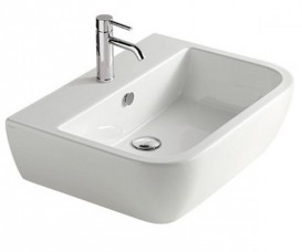 Раковина для ванної Galassia Xes підвісна з отвором під змішувач c переливом білий 9921