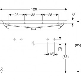 Раковина для ванной Geberit Acanto 120x48 см фарфор белый 501.880.00.1