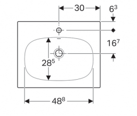 Раковина для ванної Geberit Acanto 60 см вбудована санфарфор білий 500.640.01.2