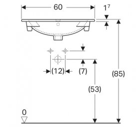Раковина для ванної Geberit Acanto 60 см вбудована санфарфор білий 500.640.01.2