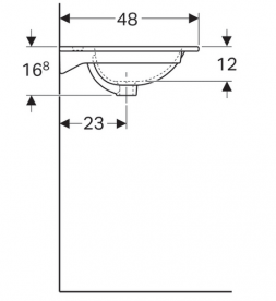 Раковина для ванної Geberit Acanto 60 см вбудована санфарфор білий 500.640.01.2