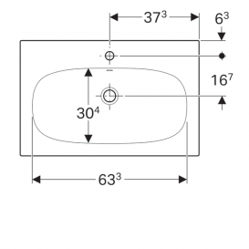Раковина для ванной Geberit Acanto 75 см встраиваемая санфарфор белый 500.641.01.2