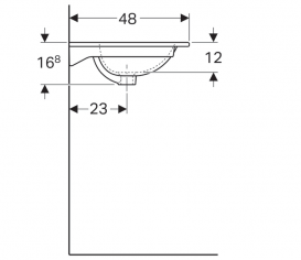 Раковина для ванной Geberit Acanto 75 см встраиваемая санфарфор белый 500.641.01.2