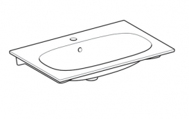 Раковина для ванной Geberit Acanto 75 см встраиваемая санфарфор белый 500.641.01.2