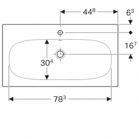 Раковина для ванної Geberit Acanto 90 см вбудована санфарфор білий 500.642.01.2