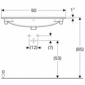 Раковина для ванної Geberit Acanto 90 см вбудована санфарфор білий 500.642.01.2