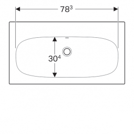 Раковина для ванної Geberit Acanto 90 см вбудована без отвору для змішувача санфарфор білий 500.643.01.2