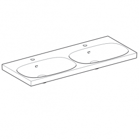 Раковина для ванної Geberit Acanto подвійна з отворами для змішувача санфарфор білий  500.627.01.2