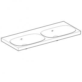 Раковина для ванной Geberit Acanto двойная без отверстия для смесителя санфарфор белый 500.628.01.2