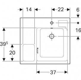 Раковина для ванной Geberit Bambini 60х55 см с лотком для губки фарфор белый 162700000