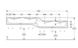 Раковина для ванной Geberit Bambini для детей правая 180х41,5 см Varicor альпин белый 430050016