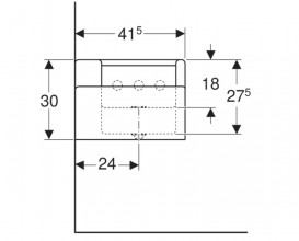 Раковина для ванной Geberit Bambini для детей правая 180х41,5 см Varicor альпин белый 430050016