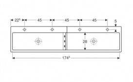 Раковина для ванной Geberit Bambini для детей правая 180х41,5 см Varicor альпин белый 430050016
