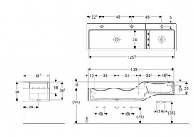Раковина для ванной Geberit Bambini для детей левая 139х41,5 см Varicor альпин белый 430300016