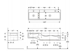 Раковина для ванной Geberit Bambini для детей правая 139х41,5 см Varicor альпин белый 430350016