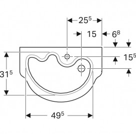 Раковина для ванной Geberit Bambini для детей 60х40 см фарфор белый 326060000
