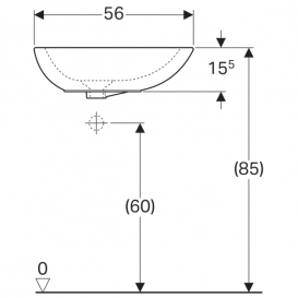Раковина для ванной Geberit Citterio со сливным клапаном санфарфор белый/специальное керамическое покрытие KeraTect 500.543.01.1