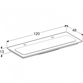 Раковина для ванної Geberit iCon 120x48 см з отворами під змішувач білий санфарфор 501.846.00.1