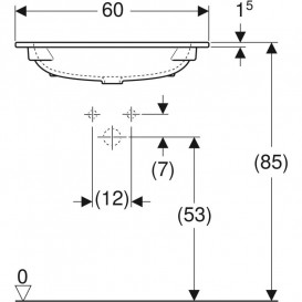 Раковина для ванной Geberit iCon 60x48 см с отверстием под смеситель санфарфор белый 501.843.00.1
