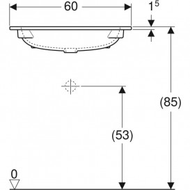 Раковина для ванной Geberit iCon 60x48 см без отверстия под смеситель санфарфор белый 501.843.00.3