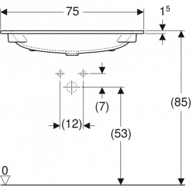 Раковина для ванной Geberit iCon 75x48 см с отверстием под смеситель санфарфор белый 501.844.00.1