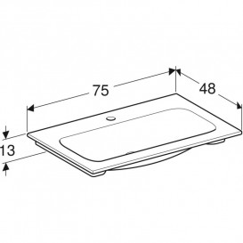 Раковина для ванной Geberit iCon 75x48 см с отверстием под смеситель санфарфор белый 501.844.00.1
