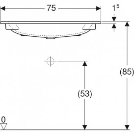 Раковина для ванної Geberit iCon 75x48 см без отвору під змішувач білий санфарфор 501.844.00.3
