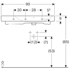 Раковина для ванної Geberit iCon 90 см з декоративною чашею зліва санфарфор білий 124195000