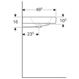 Раковина для ванної Geberit iCon 90 см з декоративною чашею зліва санфарфор білий 124195000