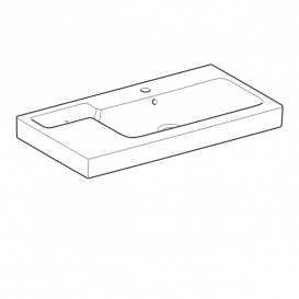 Раковина для ванної Geberit iCon 90 см з декоративною чашею зліва санфарфор білий 124195000