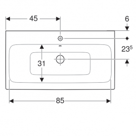 Раковина для ванной Geberit iCon 90 см санфарфор белый 124590000