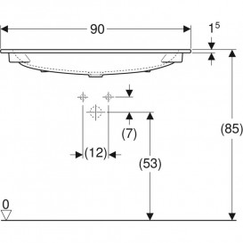 Раковина для ванної Geberit iCon 90x48 см з отвором під змішувач білий санфарфор 501.845.00.1