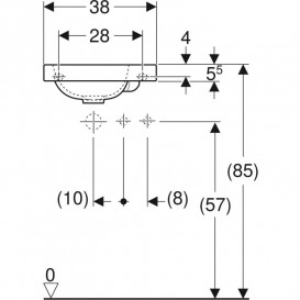 Раковина для ванной Geberit iCon Light 28х38 см с отверстием под смеситель справа санфарфор белый 501.830.00.1
