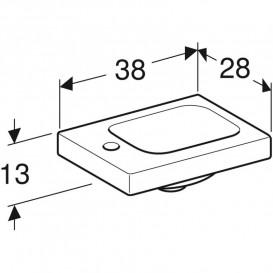 Раковина для ванной Geberit iCon Light 28х38 см с отверстием под смеситель слева санфарфор белый 501.831.00.1
