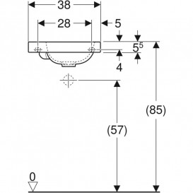 Раковина для ванной Geberit iCon Light 28х38 см без отверстия под смеситель санфарфор белый 501.831.00.3